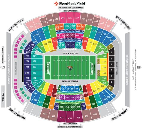Everbank field seating chart - EverBank Stadium. Bar RailEverBank Stadium. Terrace Suite 2. This level includes the 300s, the East and West Upper Deck Suites, plus the Press Box. EverBank Stadium. …